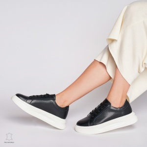 Pantofii casual de dama din piele naturală cu șiret comozi și versatili LF1447
