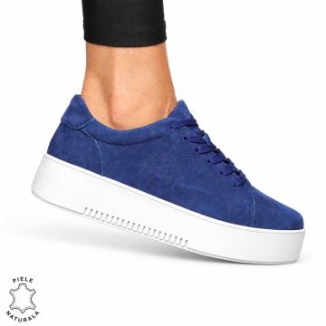 Pantofii casual din piele naturala INTOARSA CU SIRET LF1455 BEJ - Img 2
