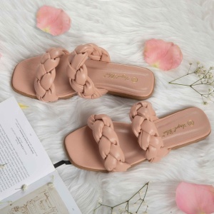 Papuci dama din Piele Ecologica roz LF0162