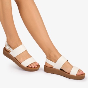 SANDALE dama din Piele ECOLOGICA CU BRETELE LF1093 CULOARE: ALB - Img 3