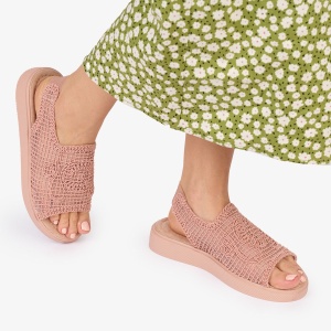 SANDALE dama DIN TEXTIL CU MODEL LF1017 Culoare: ROZ - Img 2