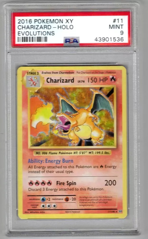 Comandă PSA Graded TCG Card Charizard #11/108 Holo PSA 9