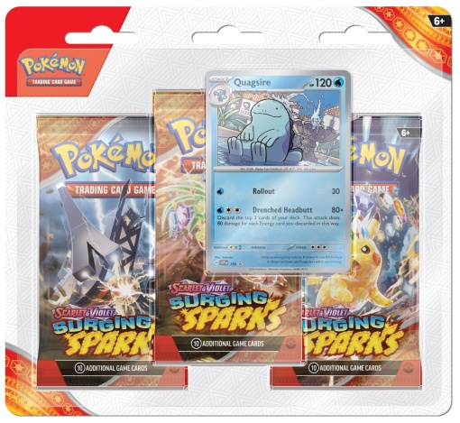 Комплект Pokémon TCG: Scarlet &amp; Violet 8 Surging Sparks 3 Pack Blister - промоционална карта Quagsire