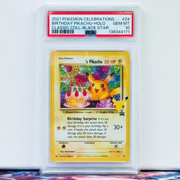 Birthday Pikachu Holo #24 — PSA 10 GEM MT (Celebrations Classic