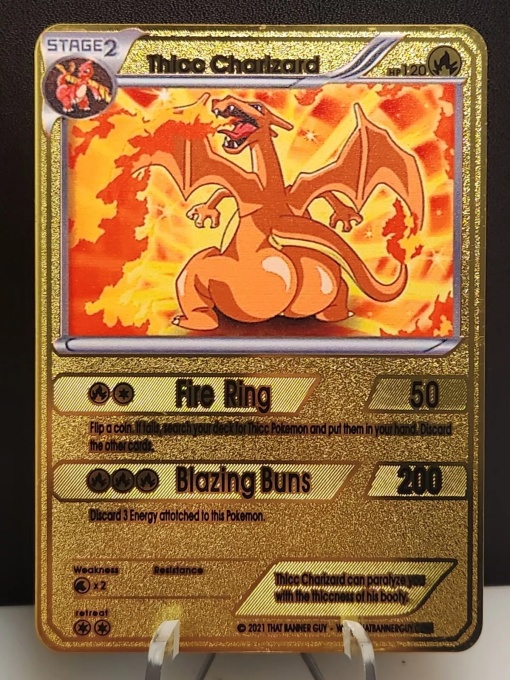 Thicc Charizard - PokéMetal (Fan Art) Колекционерска метална карта