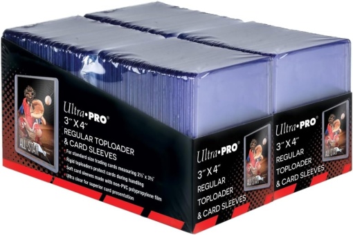 Ultra PRO 3" x 4" Clear Regular Toploaders for Cards with Card Sleeves Bundle Standard Size 100ct Toploader Card Protectors