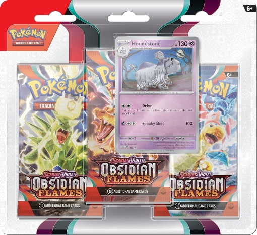 Комплект Pokemon TCG: Scarlet &amp; Violet 3 Obsidian Flames 3 Pack Blister - Houndstone