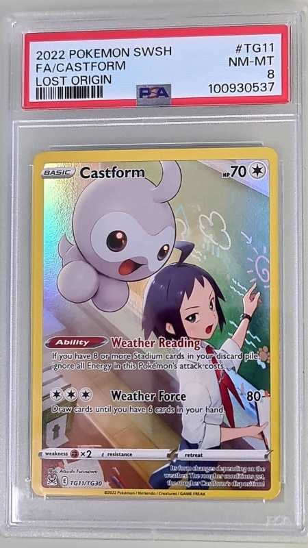 Castform FA NM-MT 8 #TG11/TG30 PSA | PokeMANIA Castform FA NM-MT 8 #TG11/TG30 PSA | PokeMANIA
