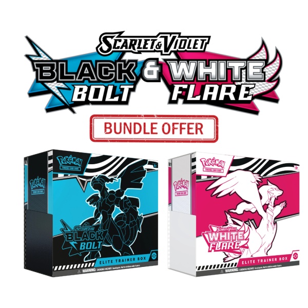 ETB Bundle Pokémon TCG: Scarlet & Violet - White Flare &amp; Black Bolt Кутия за елитни треньори 💠🔥🔥⚡⚡