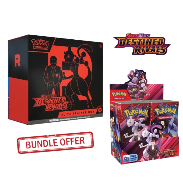 PokeMANIA Bundle Destined Rivals (Team Rocket) 45 пакета: Кутия с бустер + Кутия с елитни треньори