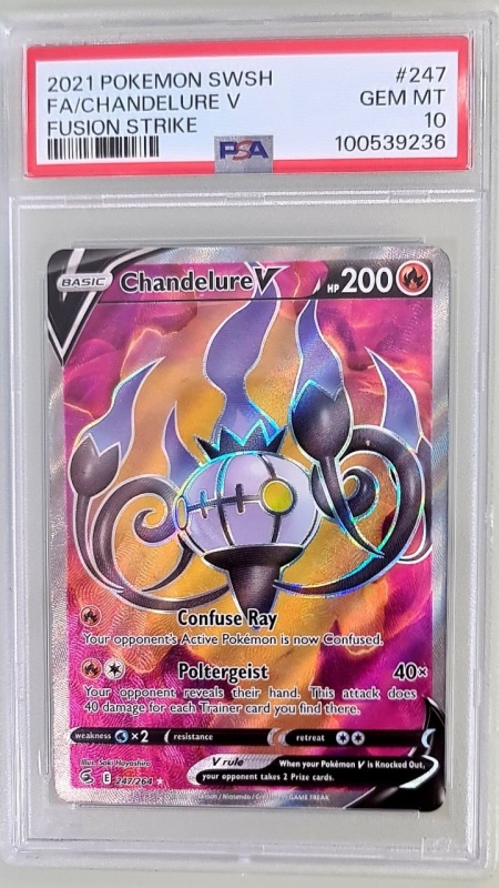 Chandelure #247/264 Full Art Ultra Rare (English) PSA 10 GEM MT Chandelure #247/264 Full Art Ultra Rare (English) PSA 10 GEM MT