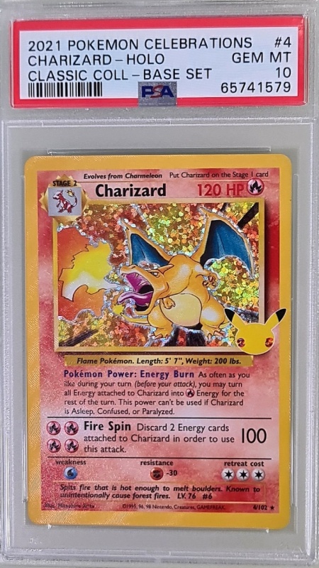 Charizard Holo #4/102 Holo Rare Celebrations (English) PSA 10 GEM MT Charizard Holo #4/102 Holo Rare Celebrations (English) PSA 10 GEM MT
