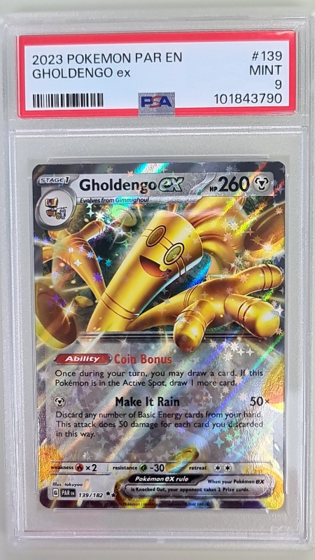 Gholdengo Ex #139/182 PSA 9 Mint Holo Rare (български)