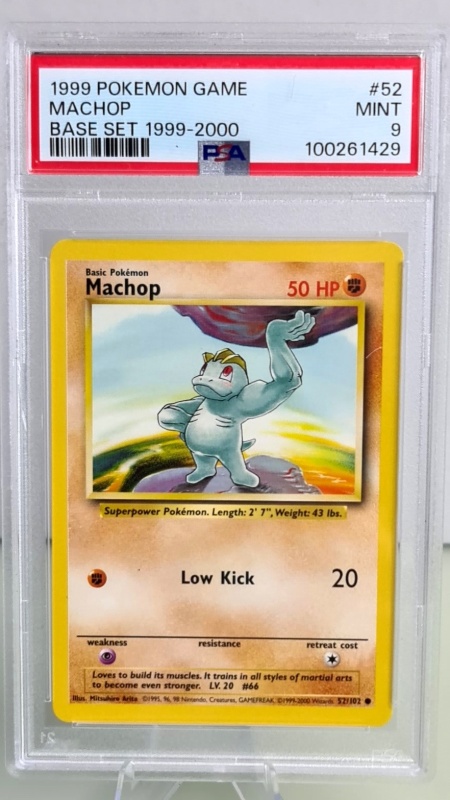 Machop #52/102 Vintage Common (английски) PSA 9