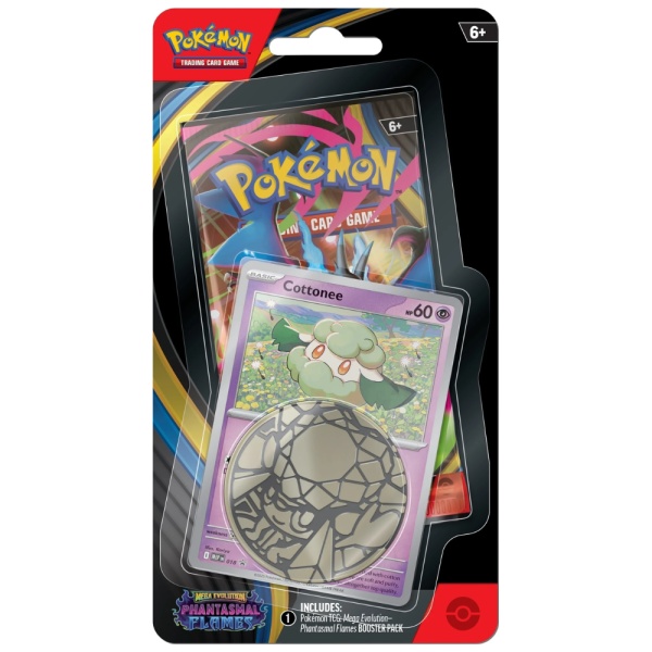 Pachet Cărți Pokemon TCG: Mega Evolution - Phantasmal Flames Checklane Blister Cottonee