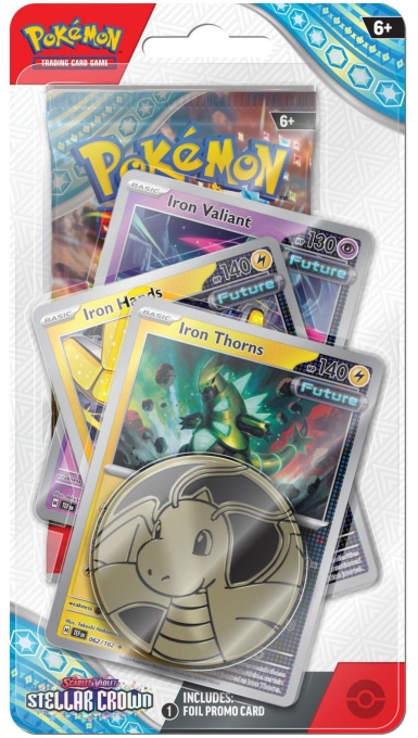 Пакет карти Pokémon TCG: Scarlet & Violet 7 Stellar Crown Premium Checklane Checklane Блистер - Iron Thorns