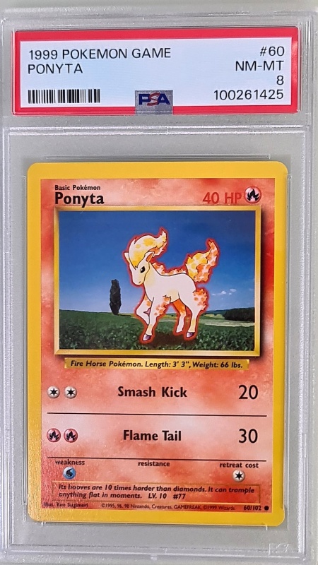Ponyta 🔥 #60/102 Common Vintage (български) PSA 8 NM-MT