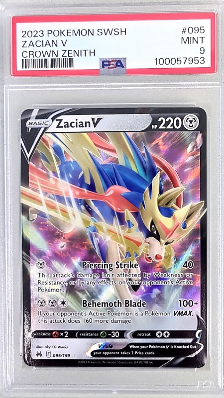 Zacian V #095/159 PSA 9 Mint Rare Holo (български)