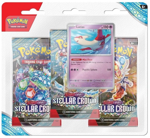Комплект Pokémon TCG: Scarlet & Violet 7 Stellar Crown 3 Pack Blister - Latias