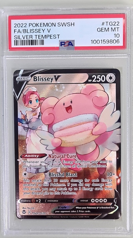 Blissey V #TG22/TG30 Пълно изкуство Ултра рядко (английски) PSA 10 GEM MT