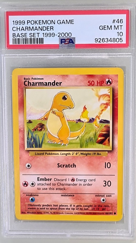 Charmander Base Set #46/102 PSA 10 Gem Mint (български)