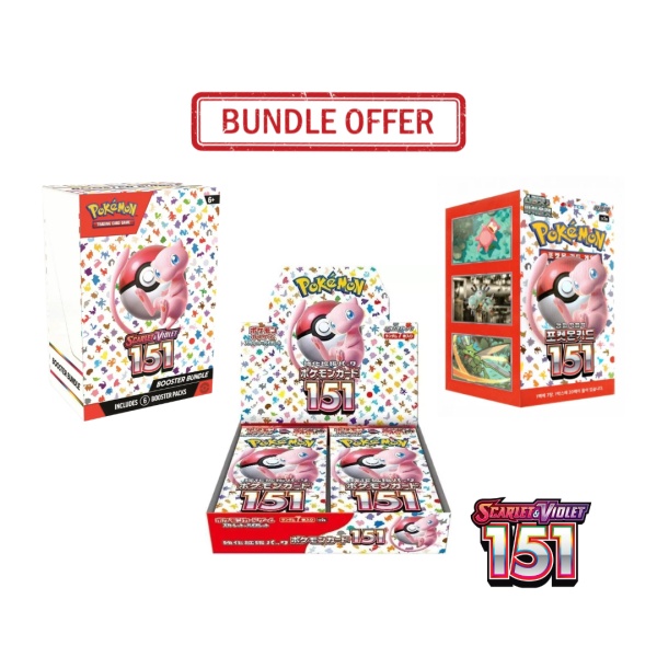 PokeMANIA Bundle 151 Display Boxes Multilingual (EN+JP+KR) : EN Bundle + JP Box + KR Box - Pokémon TCG Scarlet &amp; Violet 151