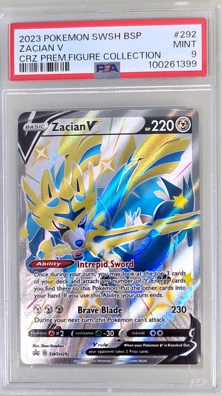 Zacian V #SWSH292 PSA 9 Mint Full Art (български)