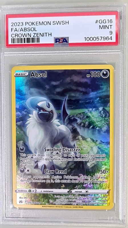 Абсолют #GG16/GG70 Пълно изкуство Изключително рядък английски PSA 9 MINT