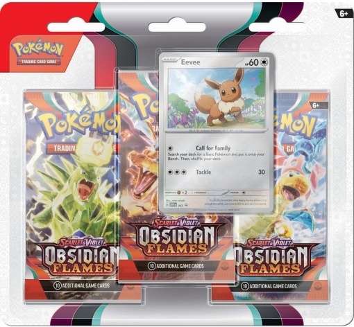 Комплект Pokemon TCG: Scarlet &amp; Violet 3 Obsidian Flames 3 Pack Blister - Eevee