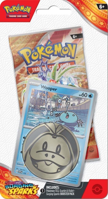Покемон TCG комплект карти: Scarlet &amp; Violet 8 Surging Sparks Checklane Checklane Блистер - Wooper