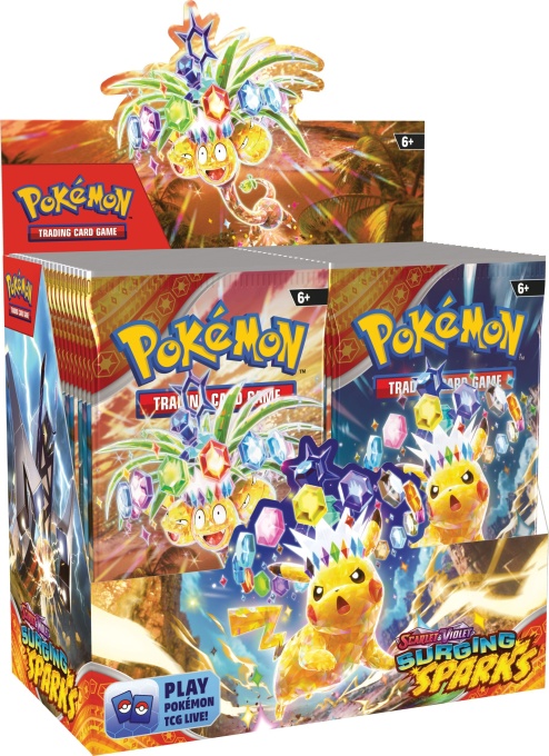 Pokémon TCG: Scarlet &amp; Violet 8 Surging Sparks Подсилваща кутия (36 опаковки)