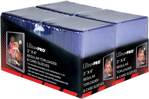 Ultra PRO 3" x 4" Clear Regular Toploaders for Cards with Card Sleeves Bundle Standard Size 50ct Toploader Card Protectors
