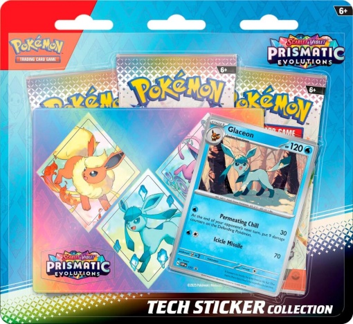 Комплект Pokemon TCG Pokemon Scarlet &amp; Violet 8.5 Prismatic Evolutions - Tech Sticker Collection