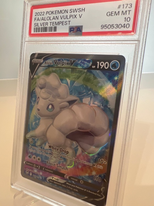 Alolan Vulpix V #173/195 PSA 10 GEM MT - Silver Tempest (SWSH12)