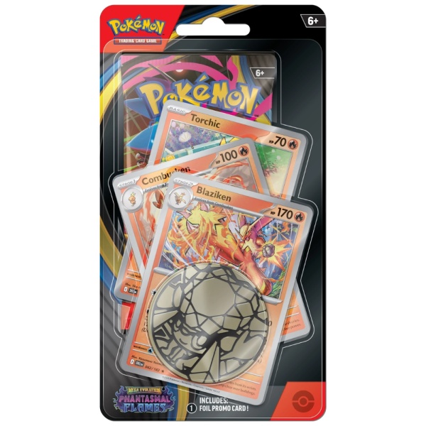 Pachet Cărți Pokémon TCG: Mega Evolution - Phantasmal Flames - Premium Checklane Blister Blaziken