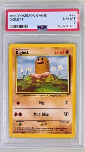 Diglett #047/102 Vintage 1999 Common (Αγγλικά) PSA 8 NM-MT
