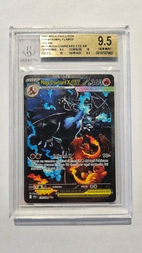 Mega Charizard X EX SIR #125/094 — Beckett 9.5 GEM MINT (Italiano, Llamas Fantasmales, 2025)