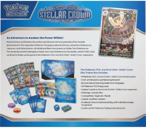 Pokémon TCG: Scarlet & Violet 7 Zestaw kart Stellar Crown Elite Trainer Box - Img 2