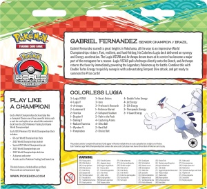Комплект Pokémon TCG: 2023 Pokémon World Championships Deck - Gabriel Fernandez: Безцветна Лугия - Img 2