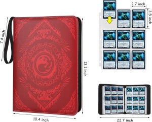 Папка за TCG - TCG Premium 720 Double PU Карта за съхранение на карти за игра TCG Premium 720 - червена (720 карти) - Img 2