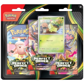 Pokémon TCG: Mega Evolução - Ordem Perfeita - Blister com 3 Cartas - Chikorita