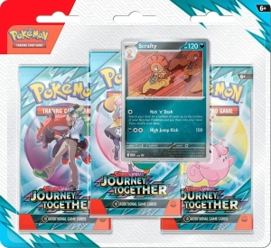Pre-order: Set Pokemon TCG: Scarlet & Violet 9 Journey Together 3-Pack Blister - Scrafty