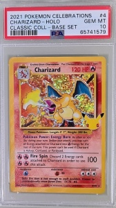 Charizard Holo #4/102 Holo Zeldzame vieringen (Engels) PSA 10 GEM MT