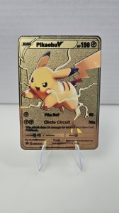 Pikachu V Auriu - Carte PokéMetal (Fan Art) Collectible Metal Card