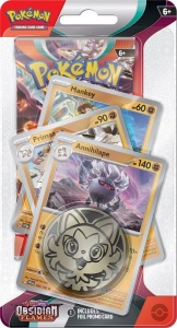 Pokémon TCG: Scarlet & Violet 3 Pacote de Cartas Premium Checklane Chamas de Obsidiana - Aniquilador