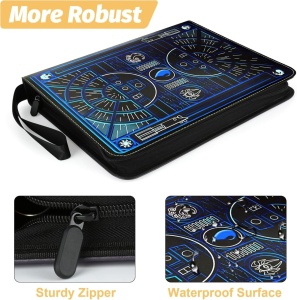 TCG Binder - Mapă de stocare cărți de joc TCG Premium 720 Double PU - Blue Cyberpunk (720 carti) - Img 3