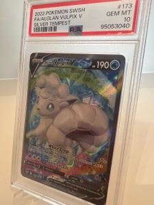 Alolan Vulpix V #173/195 PSA 10 GEM MT - Silver Tempest (SWSH12)