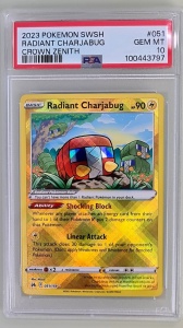 Charjabug Radiante #051/159 Raro Radiante (Inglês) PSA 10 GEM MT