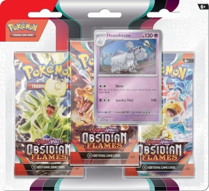 Zestaw Pokemon TCG: Scarlet & Violet 3 Obsidian Flames 3 Blister Pack - Houndstone