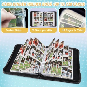 Папка за TCG - TCG Premium 720 Double PU Карта за съхранение на карти за игра TCG Premium 720 - червена (720 карти) - Img 5